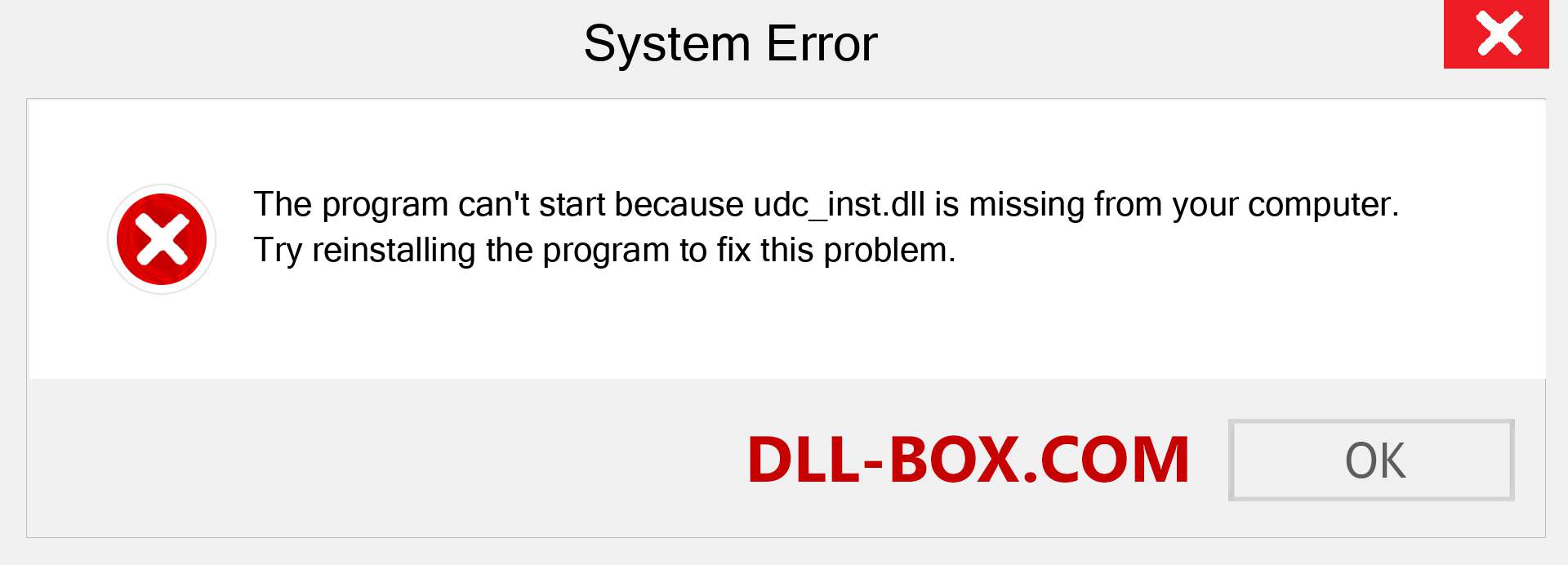  udc_inst.dll file is missing?. Download for Windows 7, 8, 10 - Fix  udc_inst dll Missing Error on Windows, photos, images
