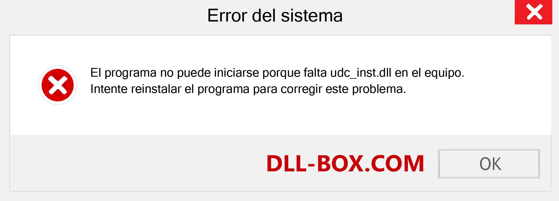 ¿Falta el archivo udc_inst.dll ?. Descargar para Windows 7, 8, 10 - Corregir udc_inst dll Missing Error en Windows, fotos, imágenes