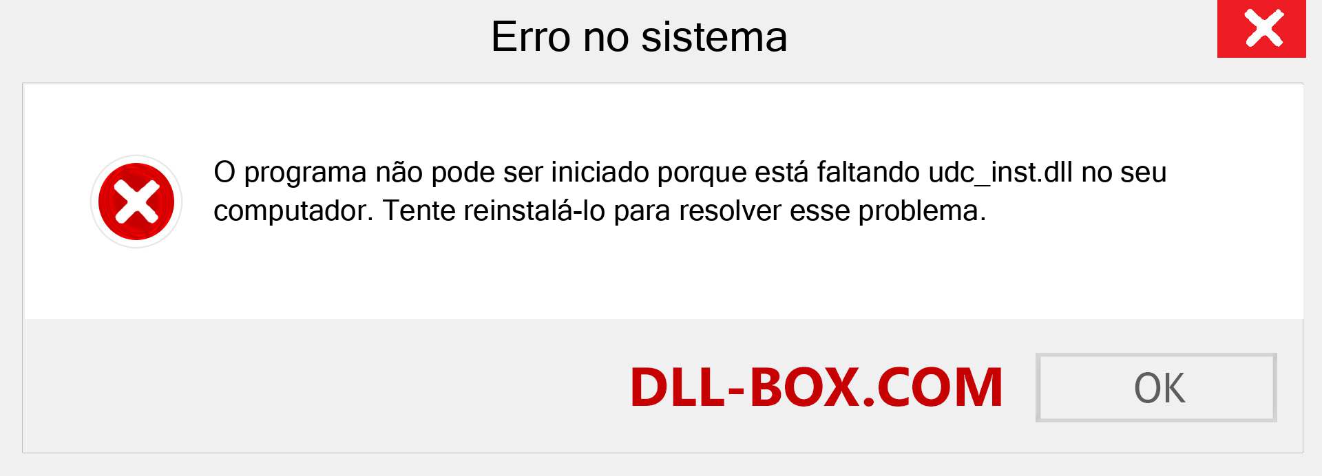 Arquivo udc_inst.dll ausente ?. Download para Windows 7, 8, 10 - Correção de erro ausente udc_inst dll no Windows, fotos, imagens